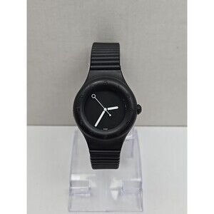 Hobby Swiss Black 1990s Pop Art Watch Italian Design New Battery Minimalist